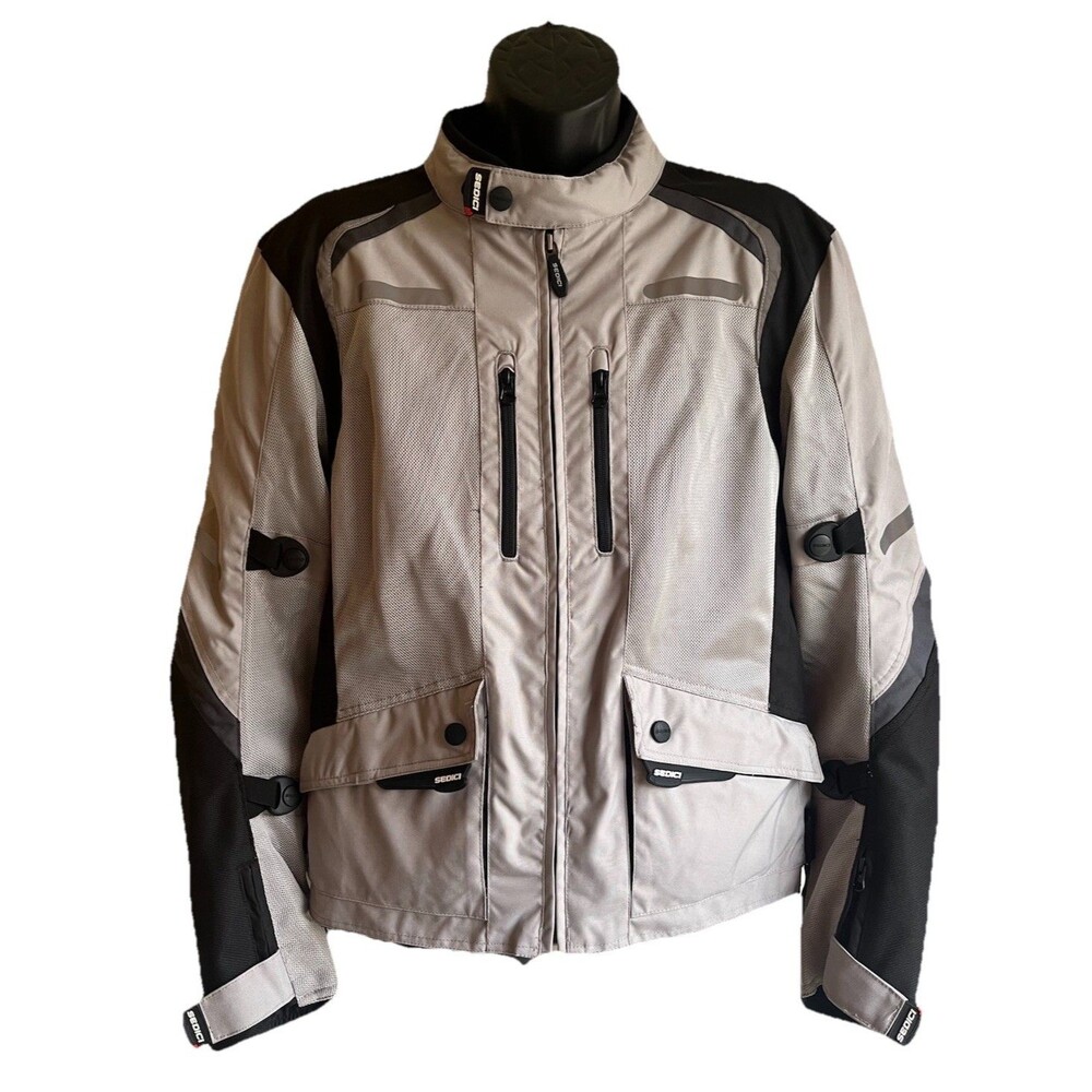 Sedici Marco 2 Mesh Waterproof Black Silver Armor Men’s Motorcycle Jacket LARGE